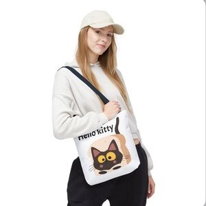 Cute Black Cat Tote Bag.hello kitty